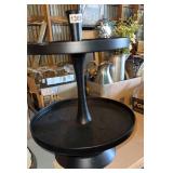 Two tier black metal tray