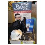 Face shield, blood pressure machine, masks, blood
