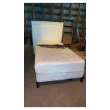 Single bed with box spring and mattress