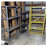 3 metal shelves
