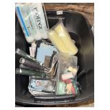 Tote of paint rollers trays