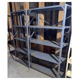 2 metal shelves