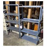2 metal shelves