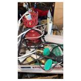 Two boxes, candles, lamps, warmers, etc.