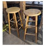 Two wooden stools