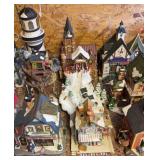 11 Holiday Village pieces with cords