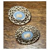 Vintage Sarah Coventry clip on cameo earrings and