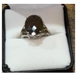 .925 14K smoky quartz ring