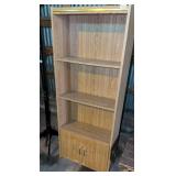 Three shelf cabinet with doors 24x9x59