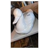 Duck soup tureen with ladle