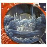 HAND PAINTED GOLD PAN - NORTHERN LIGHTS