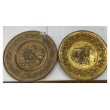 VINTAGE EMBOSSED BRASS WALL PLATES 12" (4)