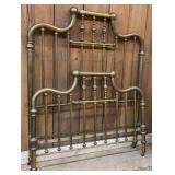 EARLY HEAVY BRASS BED