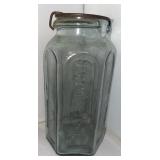 AQUA GLASS PROTECTOR CANNING JAR 6 SIDED HEXAGONAL