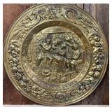 VINTAGE EMBOSSED BRASS WALL PLATE 22.5"