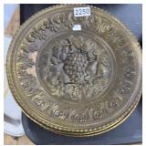 VINTAGE EMBOSSED BRASS WALL PLATES 12" (4)