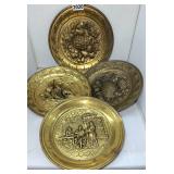 VINTAGE EMBOSSED BRASS WALL PLATE 10" (4)