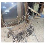 EARLY DOLL CARRIAGE - NEEDS NEW WHEEL