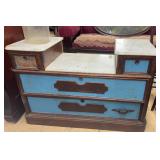 WALNUT MARBLE TOP DRESSER BASE