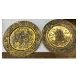 VINTAGE EMBOSSED BRASS WALL PLATES 14" (4)