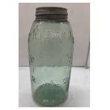 AQUA/GREEN MASON JAR ZINC LID 64OZ