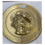 VINTAGE EMBOSSED BRASS WALL PLATES 10.5" (4)