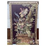 VINTAGE EUROPEAN STYLE WOVEN FLORAL WALL TAPESTRY