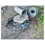 Assortment of miscellaneous items including gate