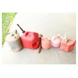 Group lot of fuel cans