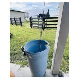 (2) Horse Whips & a garbage can