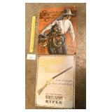 Couple of metal signs: Henry Rifle & Cowboy By