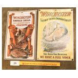 Pair of metal signs: Winchester