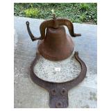 Vintage Cast Iron Dinner Bell, Crystal Metal