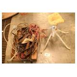 Farrier Stand & Random Box Lot of Lead Ropes &