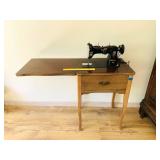 Vintage Sewing Machine with Table