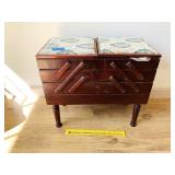 Vintage 3-Tier Accordion Sewing Box - Contents
