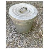 Small Galvanized Trash Can with Lid
