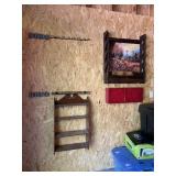 Group Lot of Hanging Shelves and Rod Holder