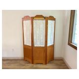 Trifold Wooden Partition w/Curtains