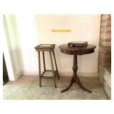 Vintage Side Table and Vintage Plant Stand