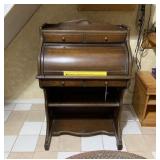 Vintage Wooden Roll Top Secretary Desk