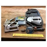 Group Lot of Staplers and a Drill