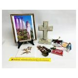 Group of Décor - includes a Cross and Christmas