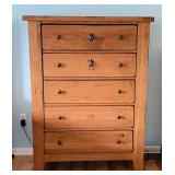 Wooden 5-Drawer Rustic Chest of Drawers - Made in