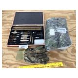 Gun Cleaning Kit & some cammo netting and a pair
