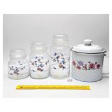 (3) Princess House glass canisters & an