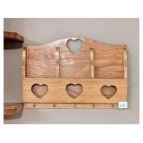 Wooden Wall Mounted Mail & Key Holder; approx. 15