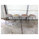 (4) Industrial Style short metal stools