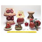 Group of Apple Candle Items, including lids &