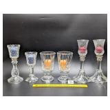 Group of Clear Glass Candle Holders      Located